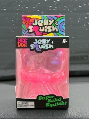 NeeDoh Jelly Squish Pink Glitter Jellyfish Sensory Fidget Toy